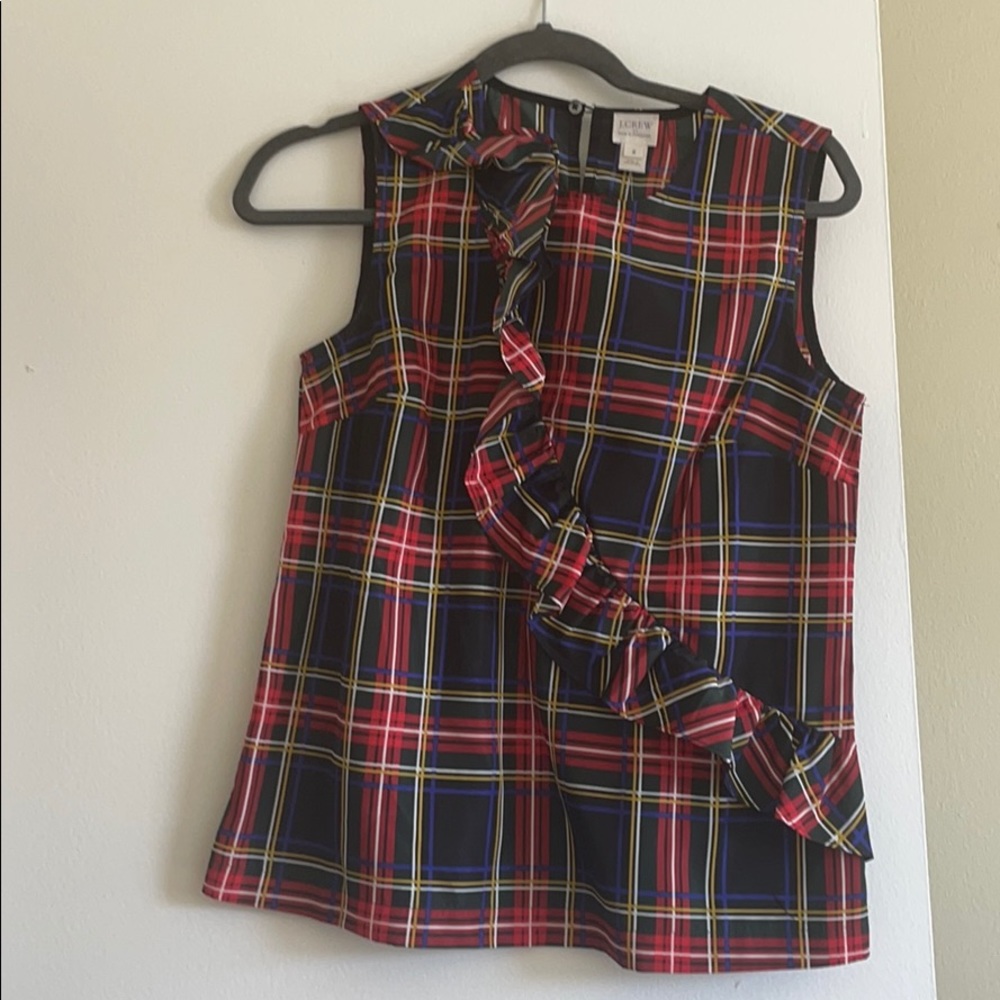 J Crew Plaid Tank Top Blouse